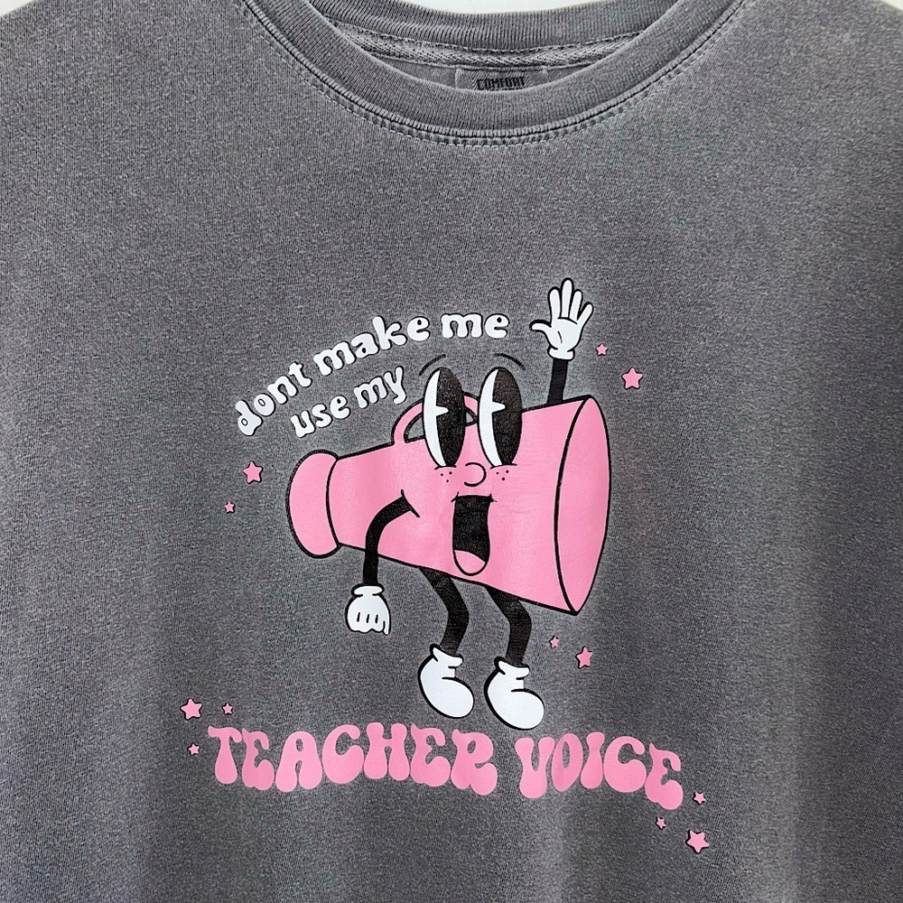 Teacher Voice Gray Graphic Tee XL